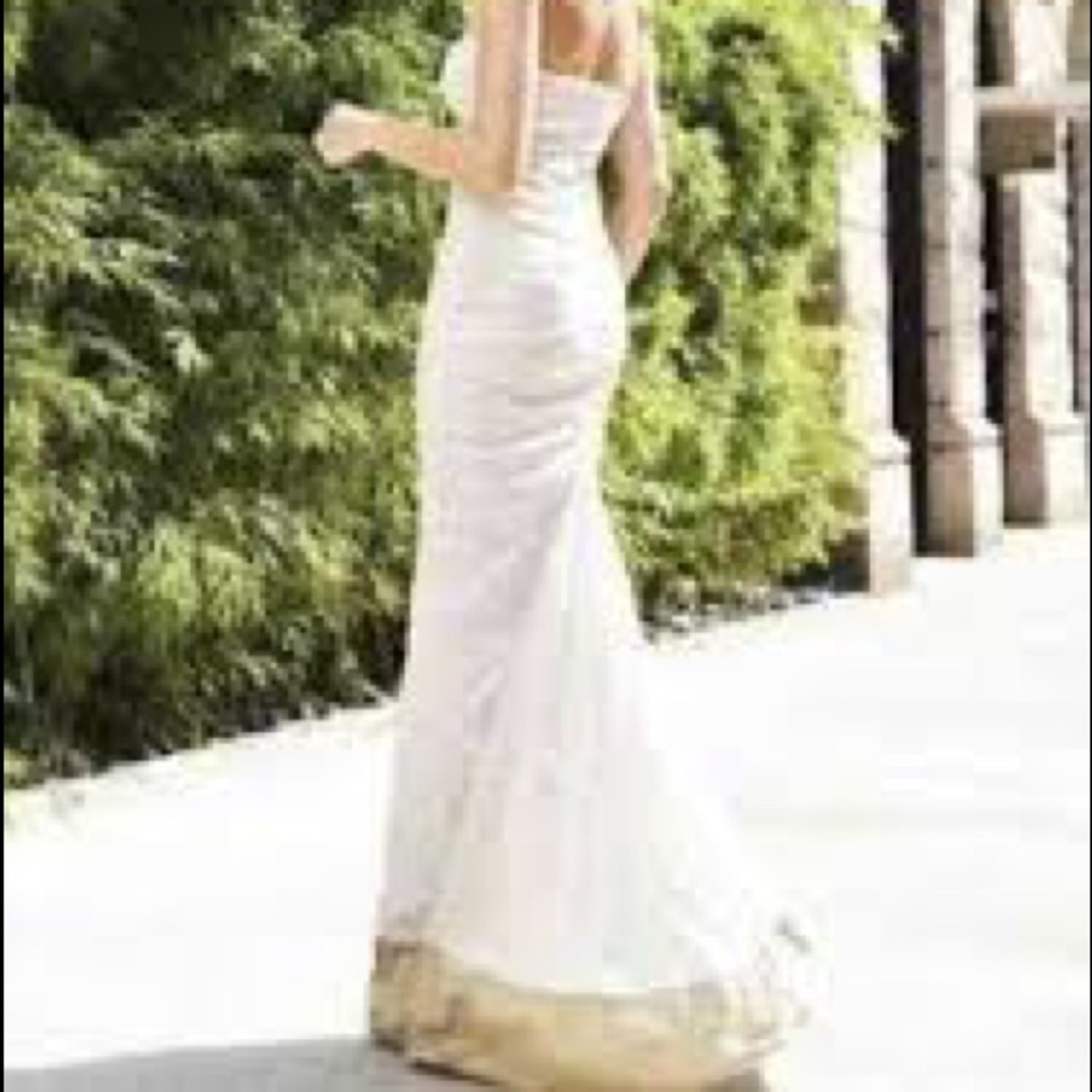 Nicole Miller Ruched Techno Metal Wedding Dress